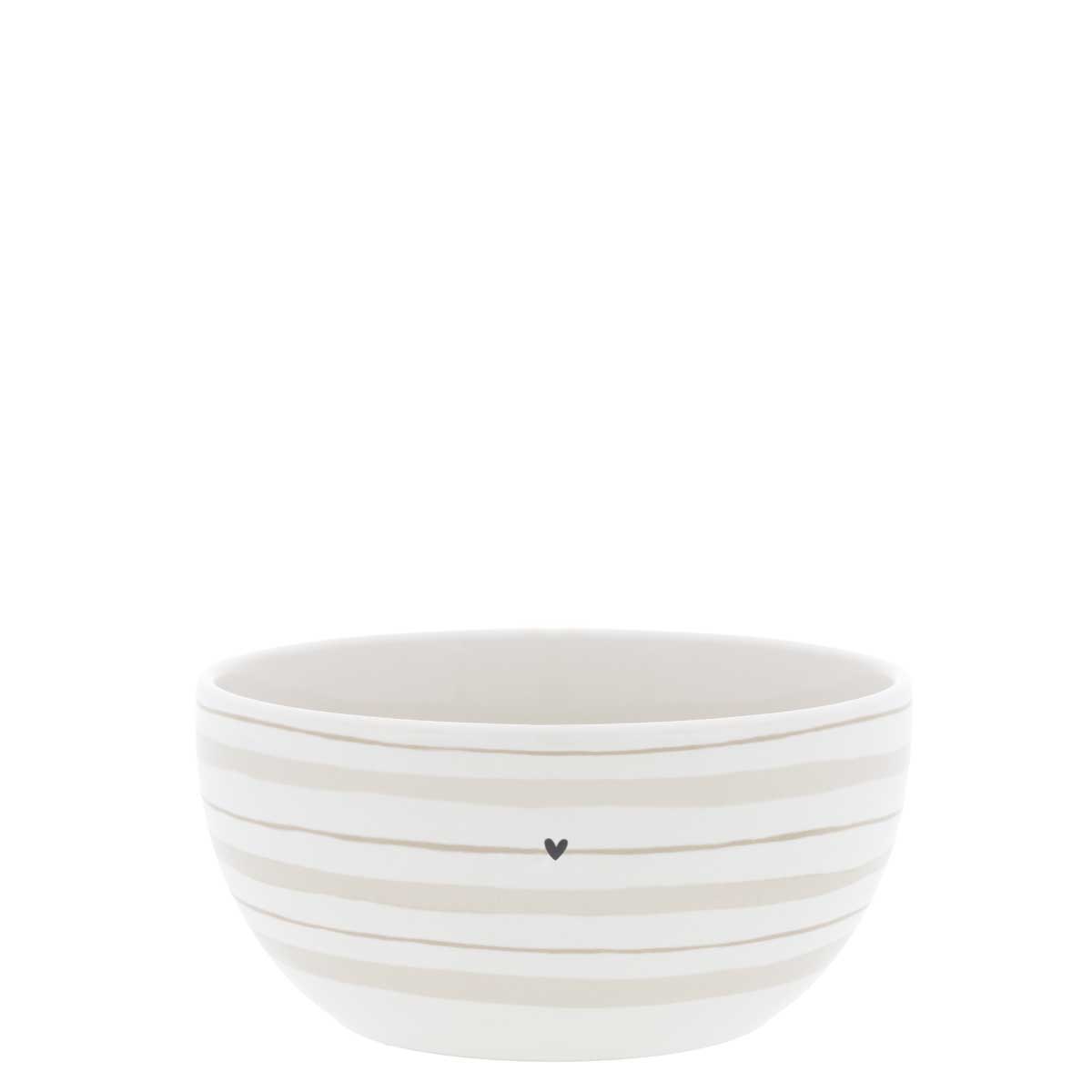 Bastion Collections Bol à rayures (Ø14.5x7cm) - beige/blanc (00)