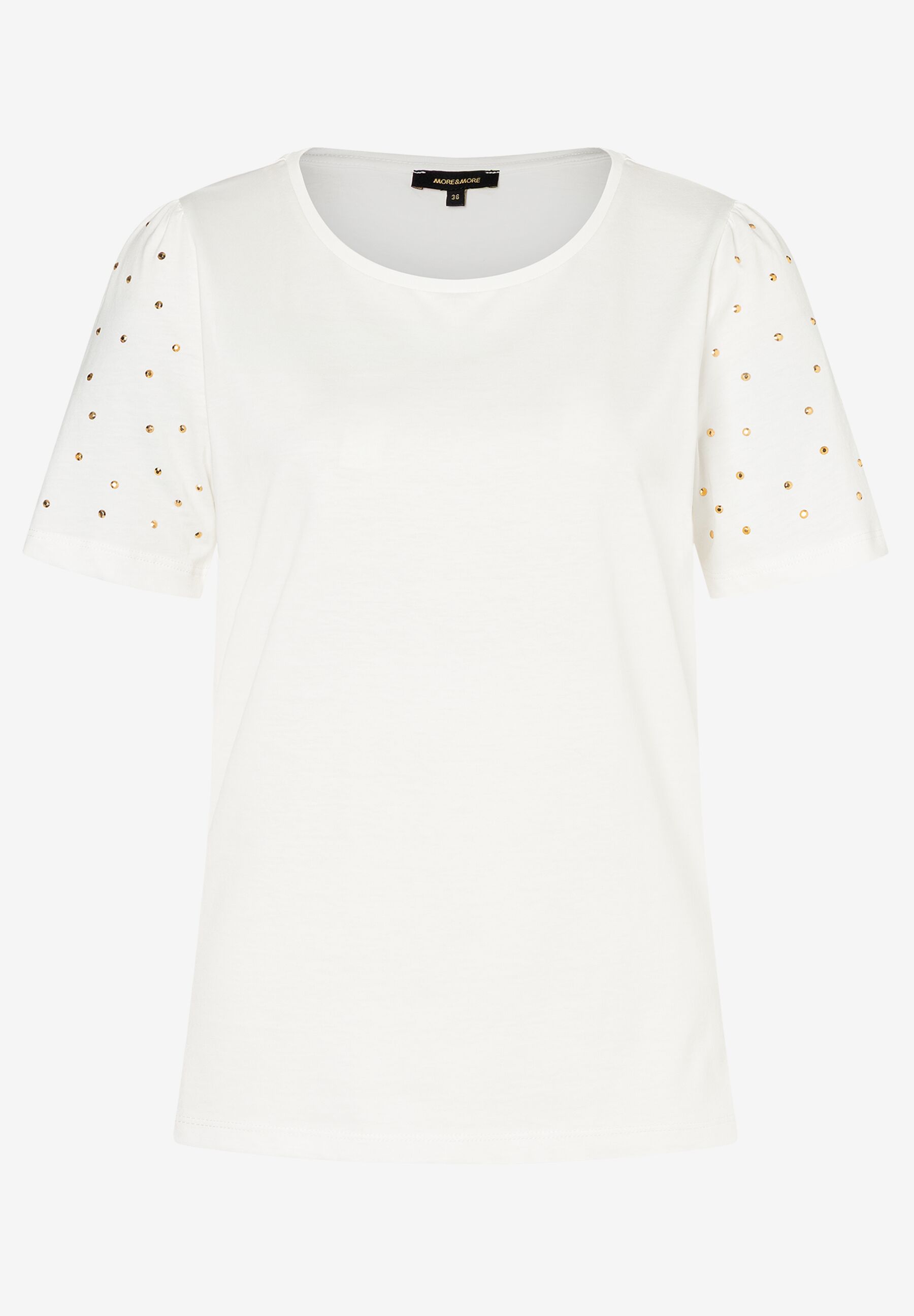 More & More T-Shirt mit kleinen Nieten - weiß (0041)