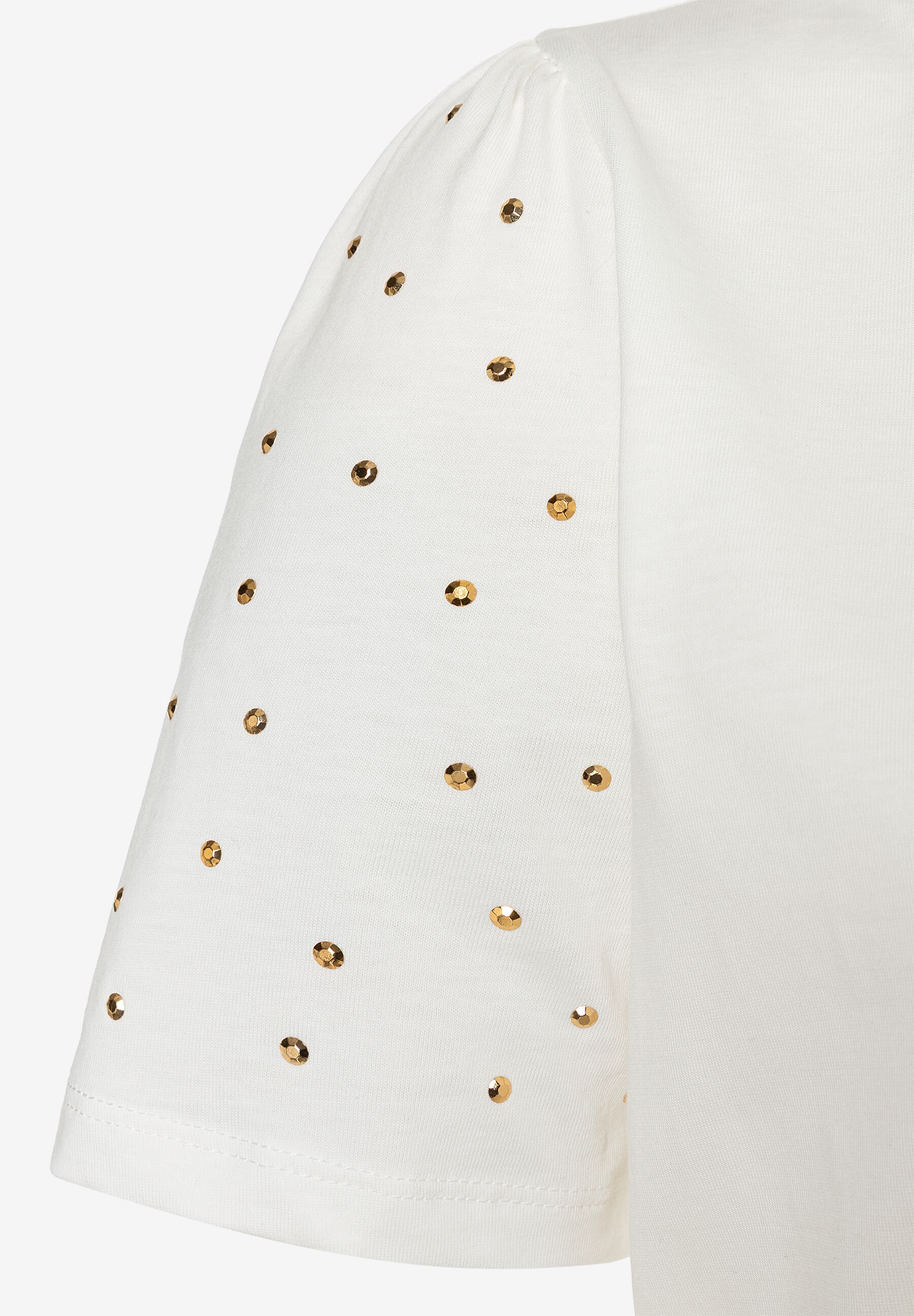 More & More T-Shirt mit kleinen Nieten - weiß (0041)