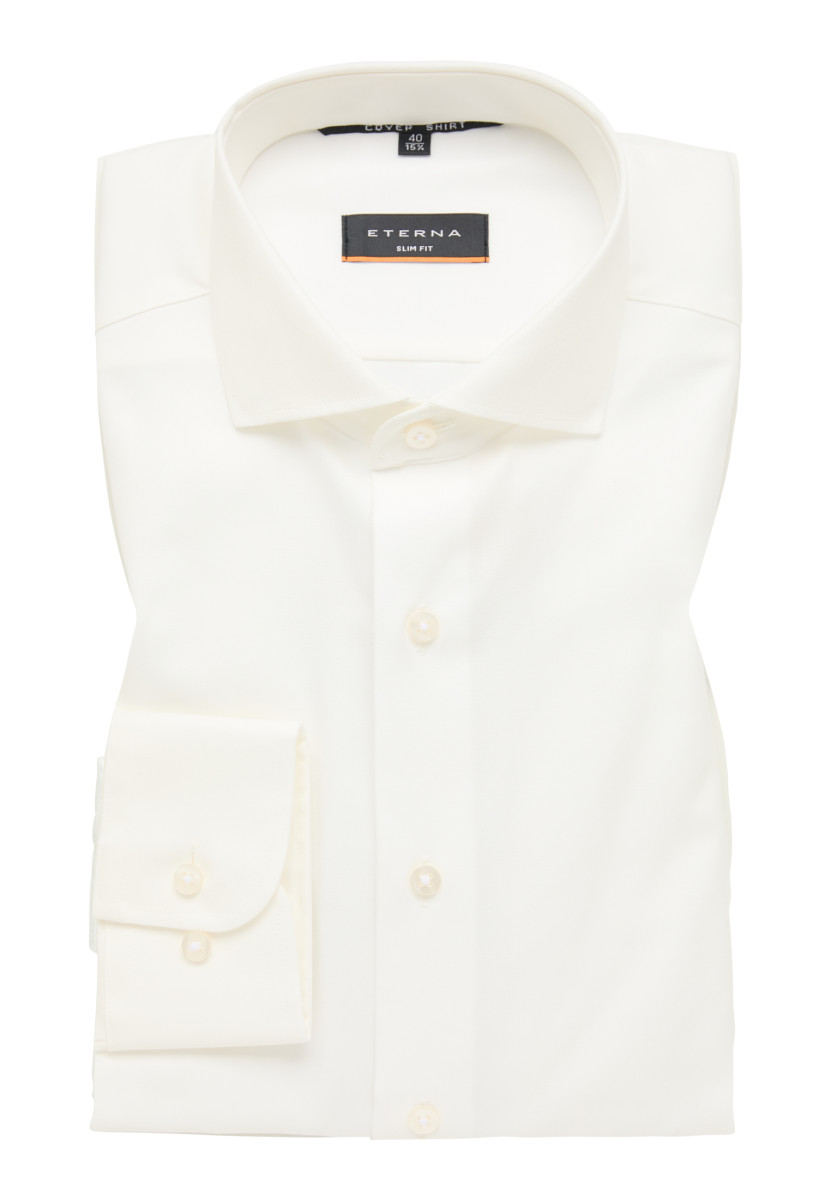 Eterna Slim Fit: long sleeve shirt  - beige (21)