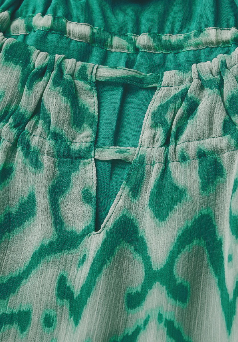 Street One Gemusterte Chiffon-Bluse - grün (36342)