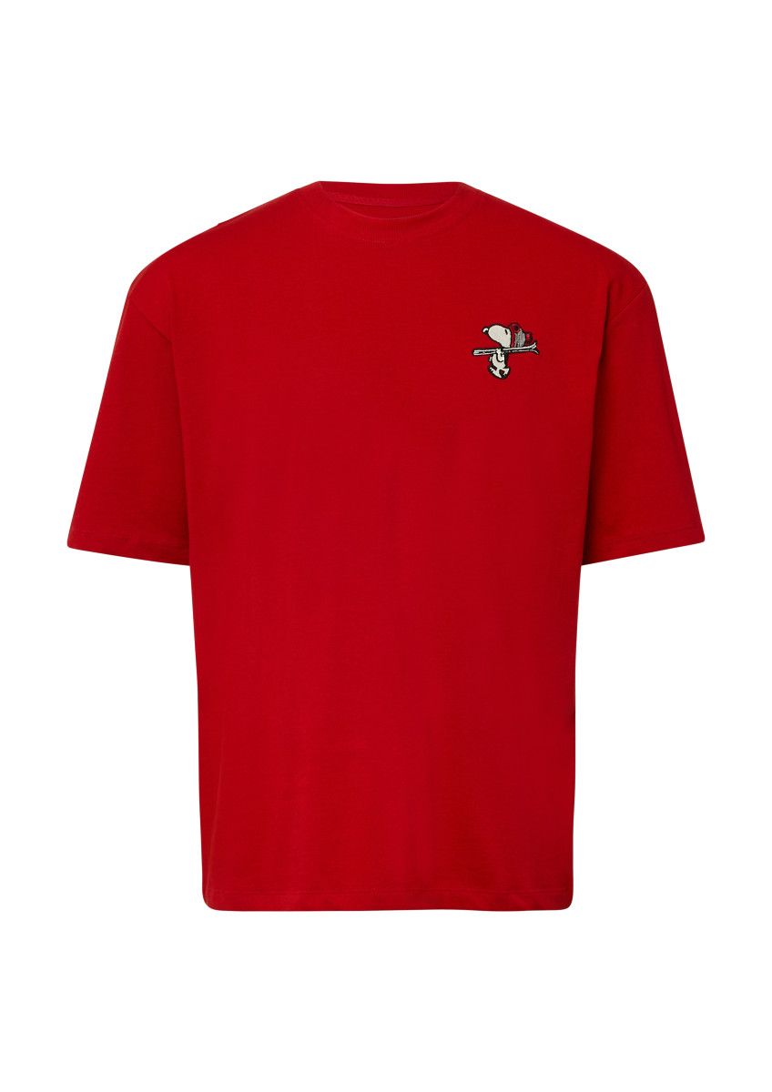 s.Oliver Red Label T-Shirt mit Peanuts-Artwork im Relaxed Fit - rot (33D1)