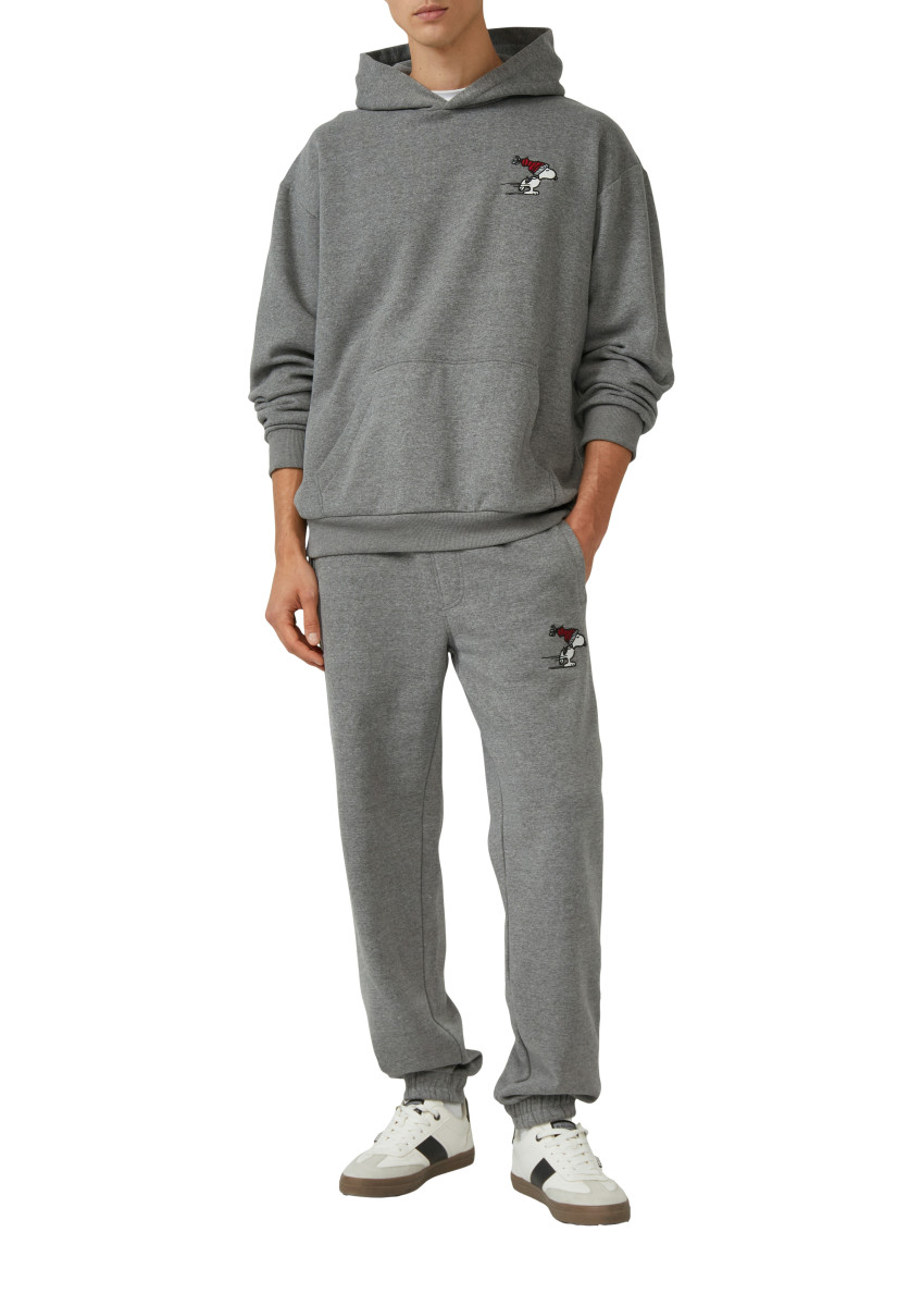 s.Oliver Red Label Kapuzen-Sweatshirt im Relaxed Fit mit Peanuts-Artwork - grau (97D3)