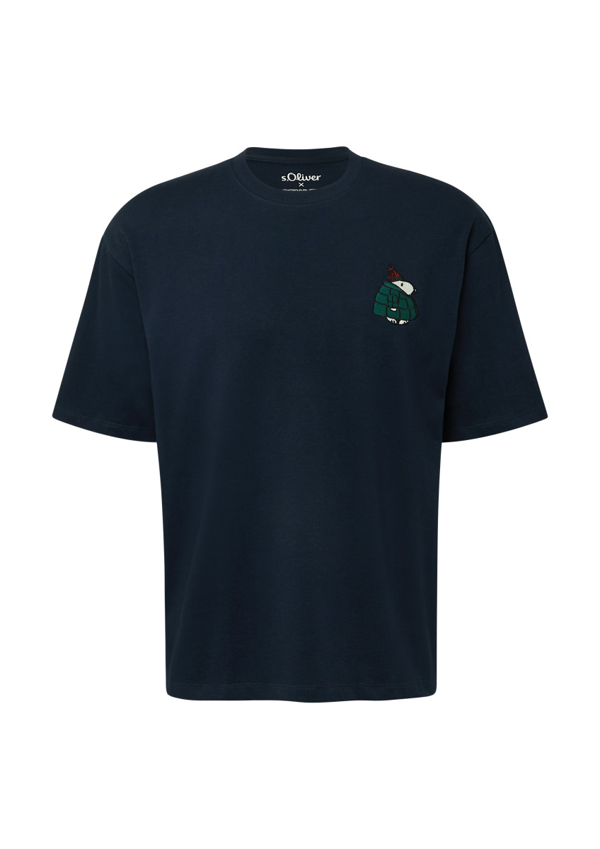 s.Oliver Red Label T-Shirt mit Peanuts-Artwork im Relaxed Fit - blau (59D2)