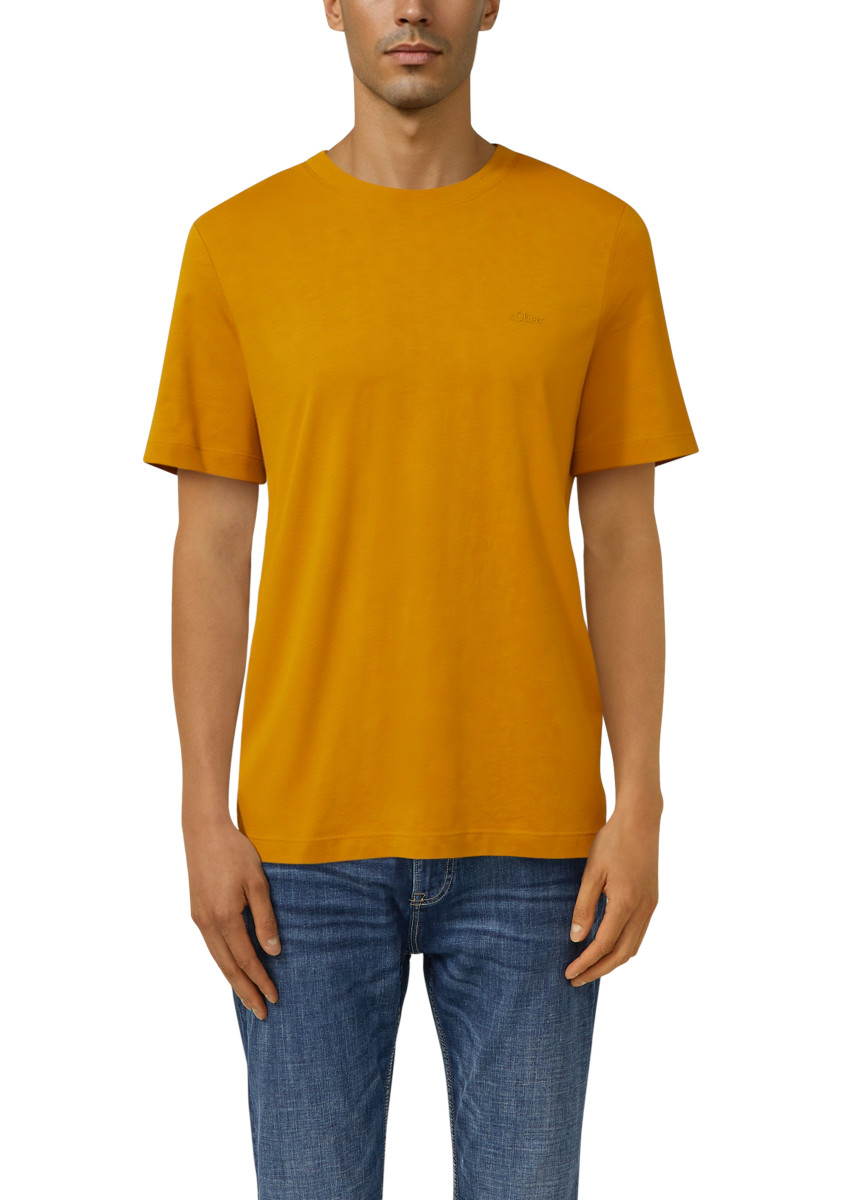 s.Oliver Red Label Baumwoll-T-Shirt mit Logo-Print - gelb (1622)