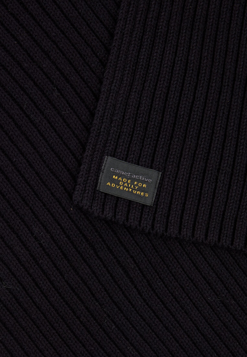 Camel active Schal aus Baumwoll-Mix - schwarz (88)