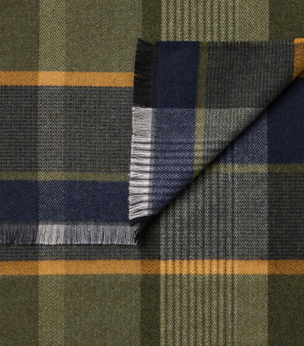 Casamoda Schal mit Karomuster - blau/gelb/grün (370)