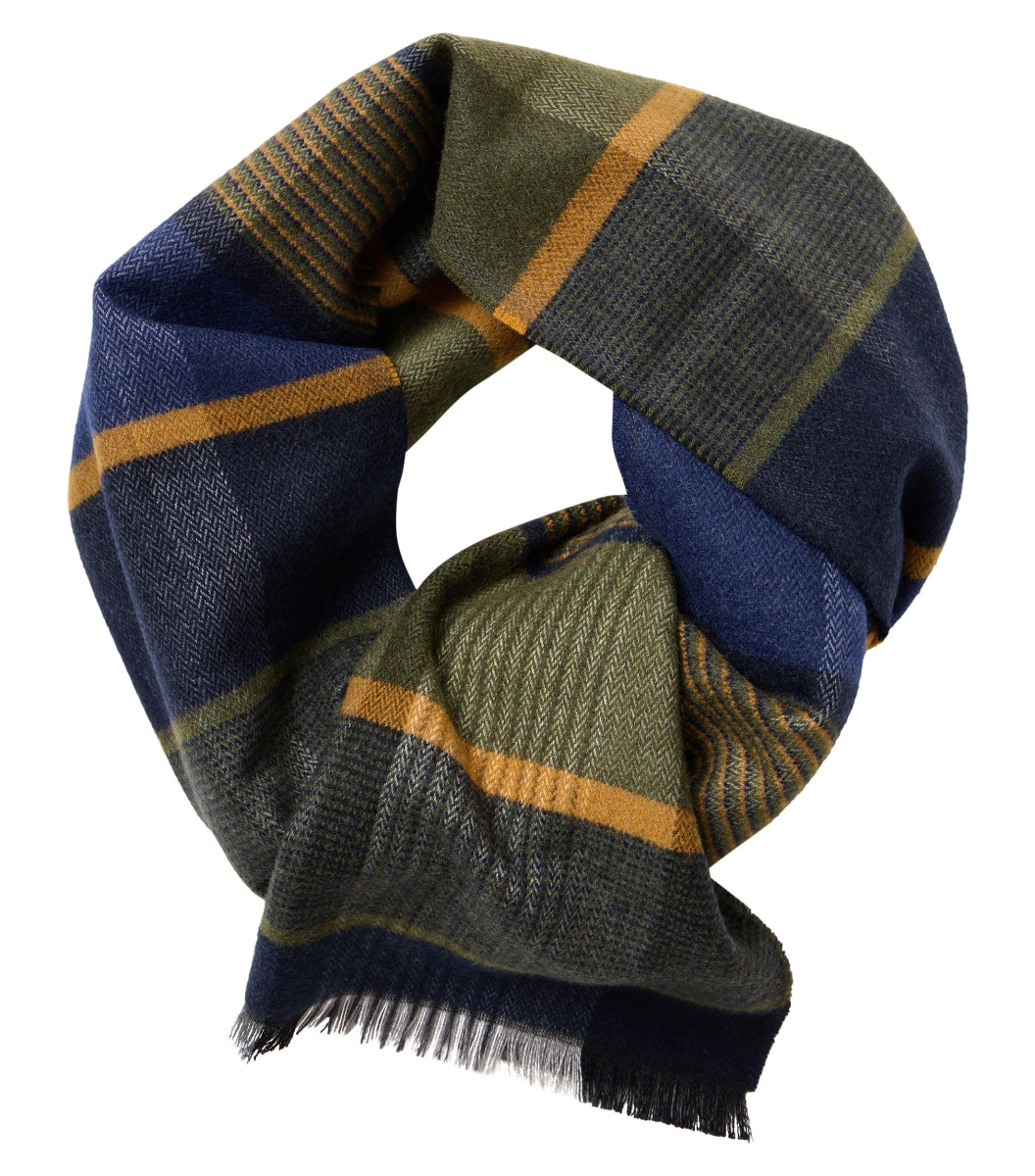 Casamoda Schal mit Karomuster - blau/gelb/grün (370)