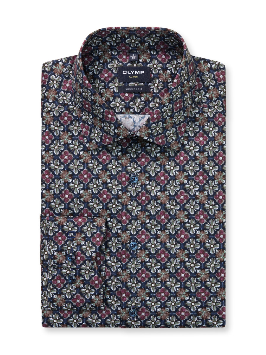 Olymp Modern Fit: Businesshemd - blau/lila (18)