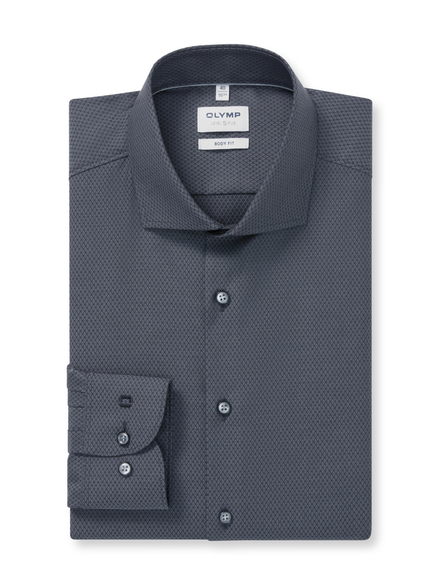 Olymp Body Fit: Businesshemd - grau (67)