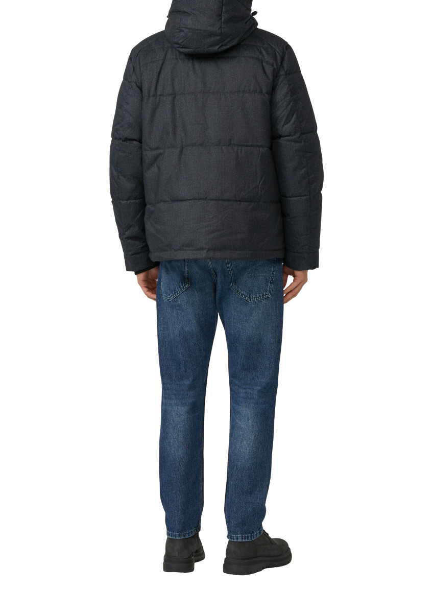 s.Oliver Red Label Melierte Pufferjacke mit abnehmbarem Kunstpelz-Innenkragen - blau (59A9)