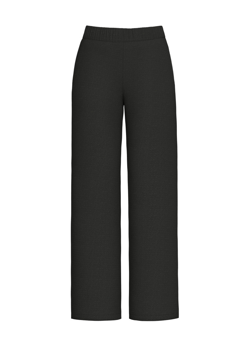 s.Oliver Black Label Stoffhose mit weitem Bein und Jacquard-Muster   - schwarz (9999)