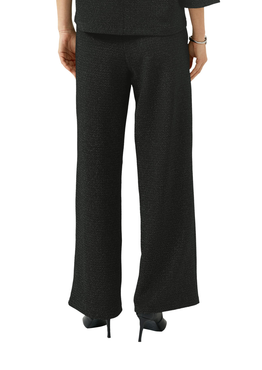 s.Oliver Black Label Stoffhose mit weitem Bein und Jacquard-Muster   - schwarz (9999)