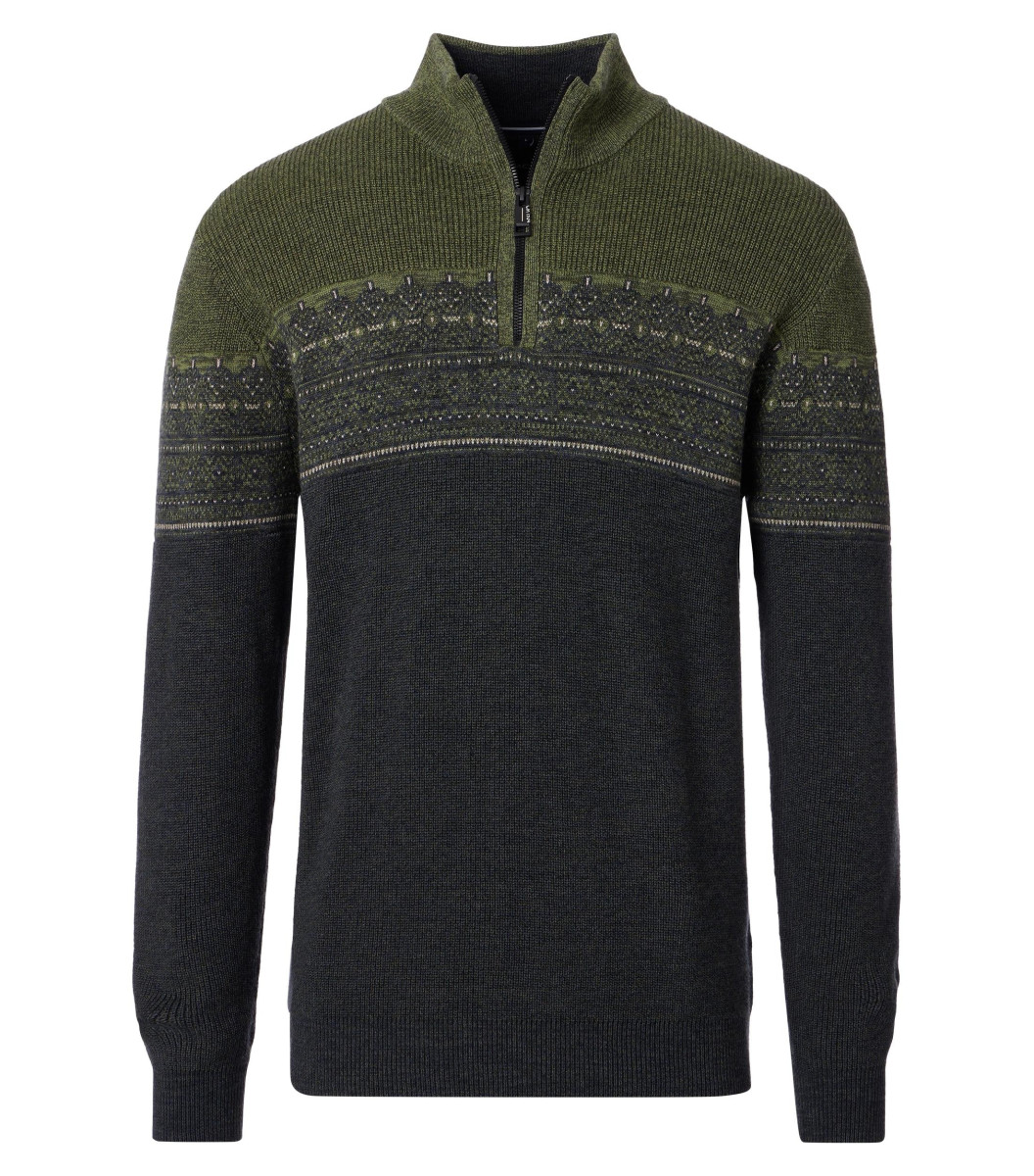 Casamoda Troyer mit Reißverschluss - grün (373)