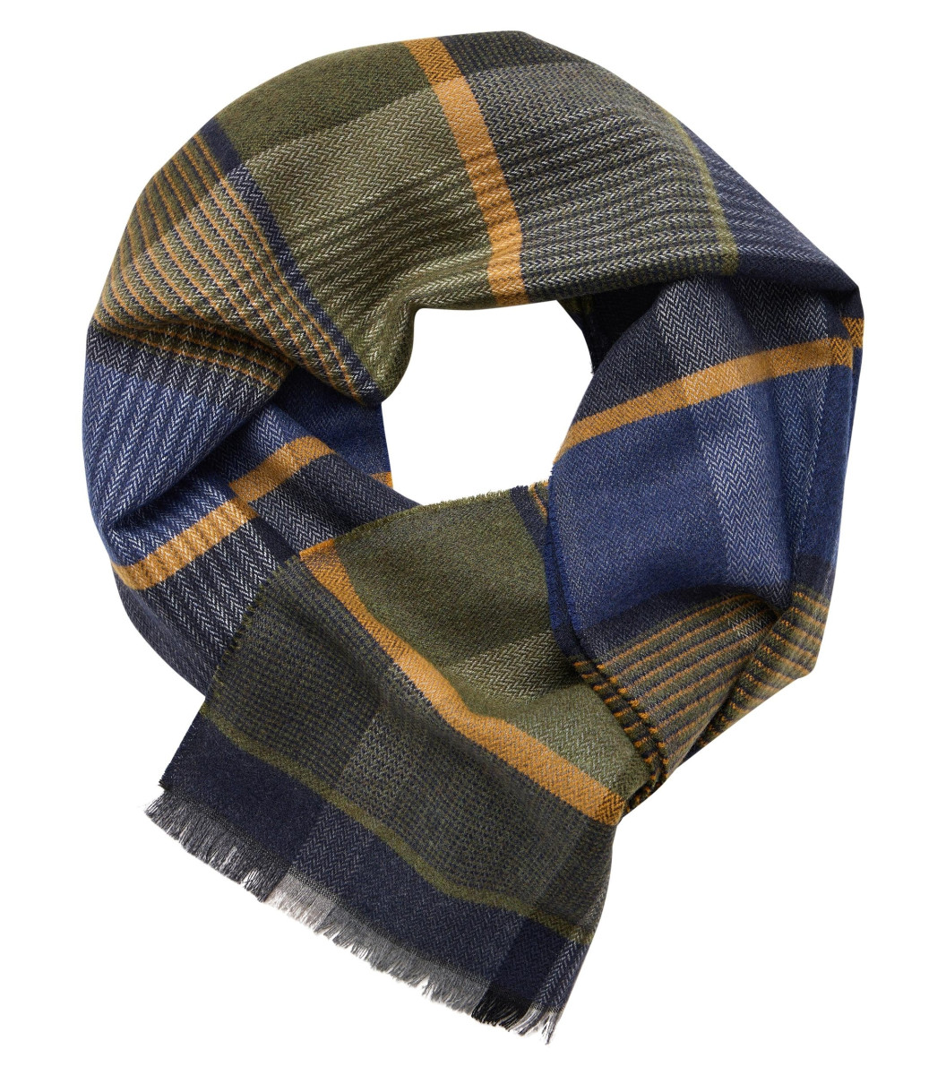Casamoda Schal mit Karomuster - blau/grün (666)