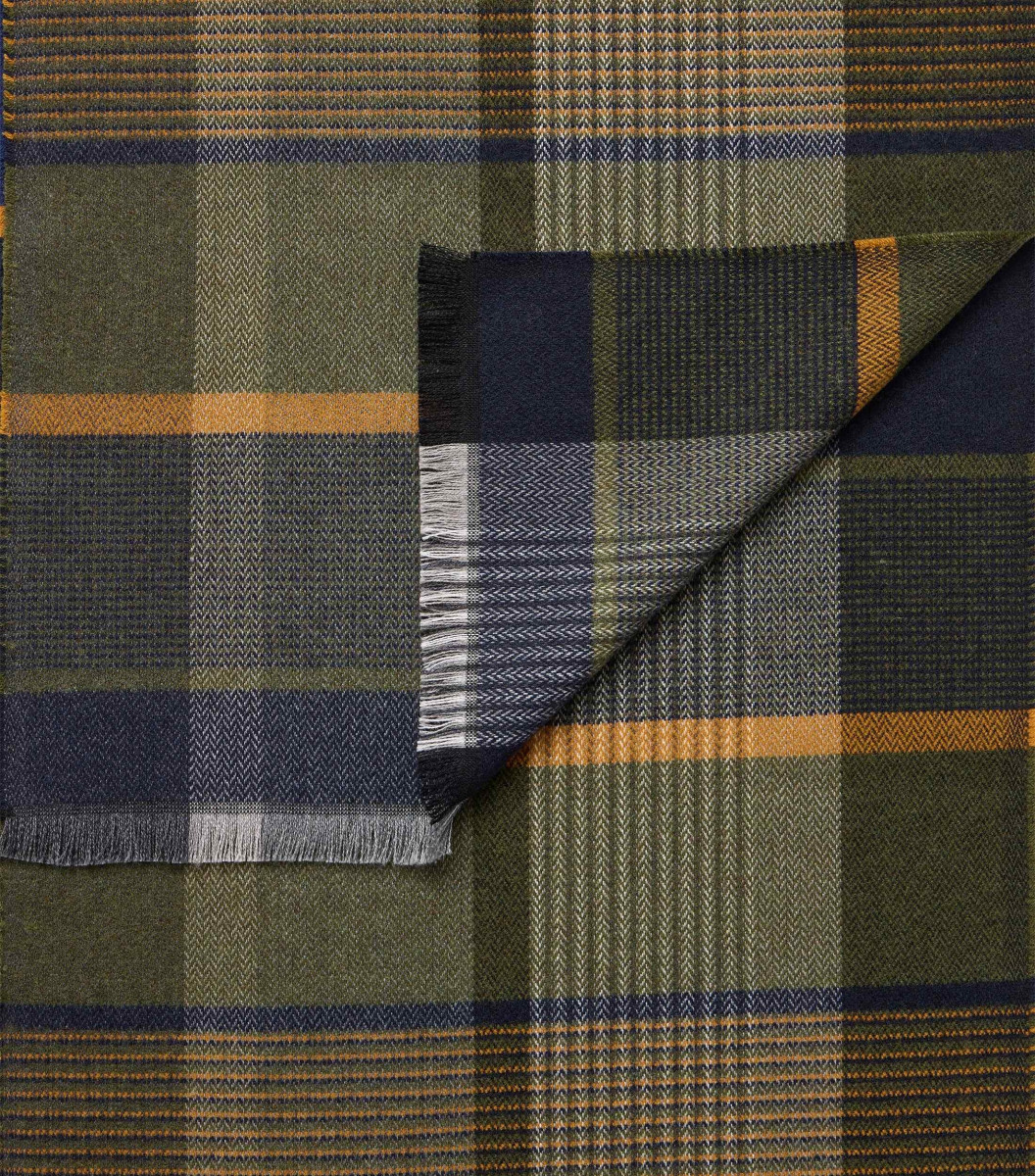 Casamoda Schal mit Karomuster - blau/grün (666)