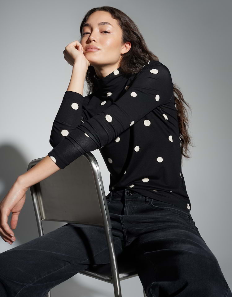 Opus Slim Longsleeve - Sipunkto - schwarz/weiß (900)