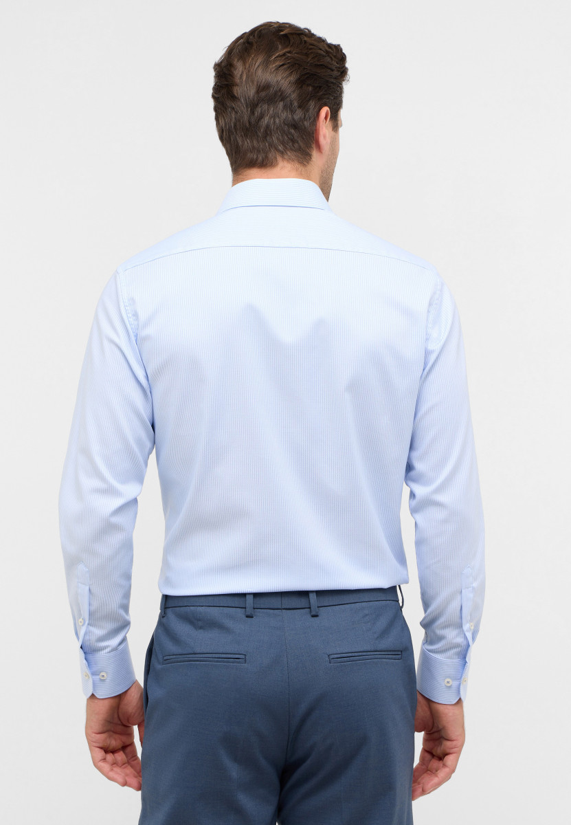 Eterna Modern Fit: Hemd mit Fischgräten Muster - blau (11)