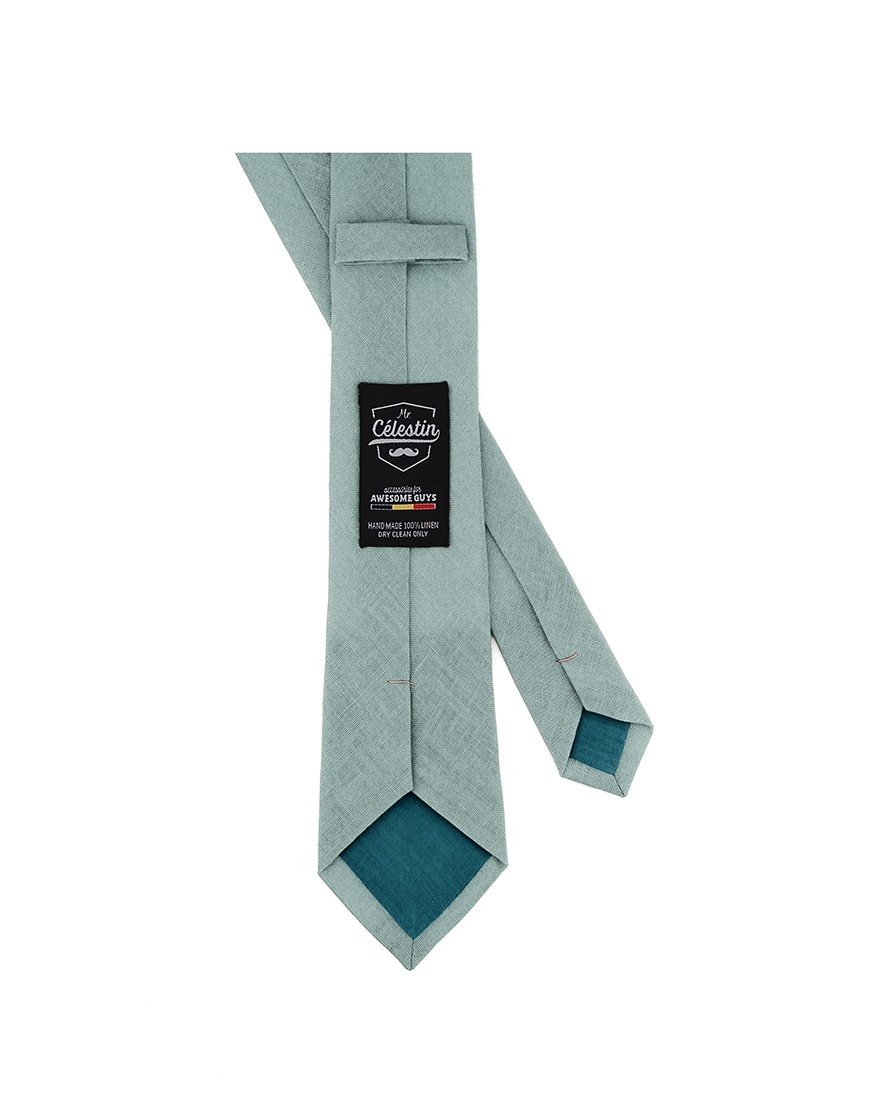 Mr. Célestin Krawatte aus Leinen - Whisper - cyan (Whisper)