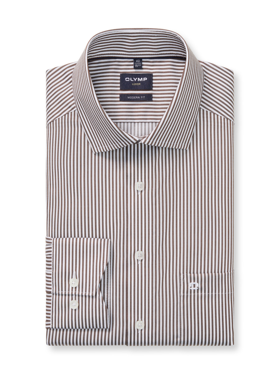 Olymp Modern Fit: Business Shirt - brown (28)