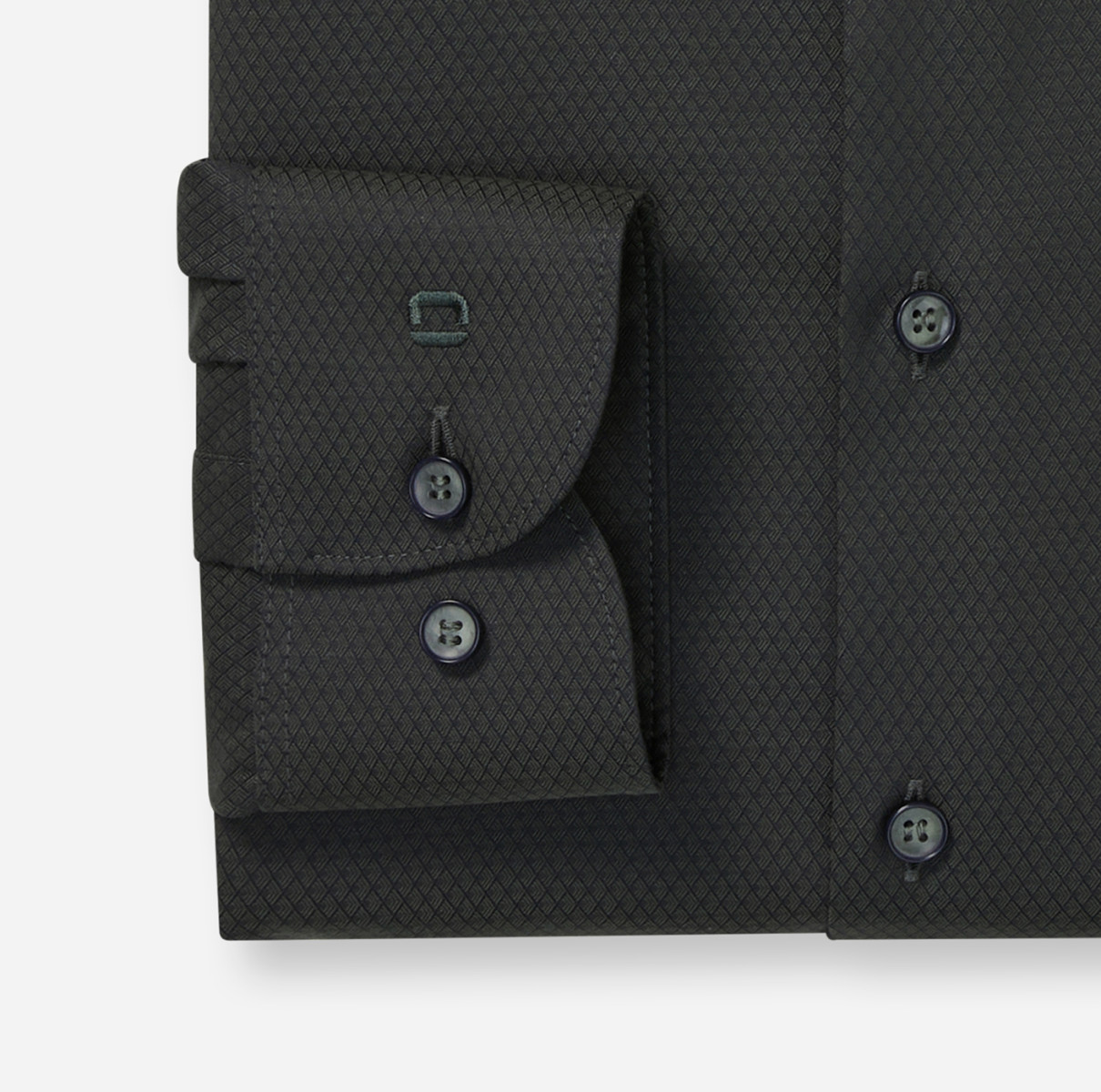 Olymp Body Fit: Businesshemd - grau/grün (48)