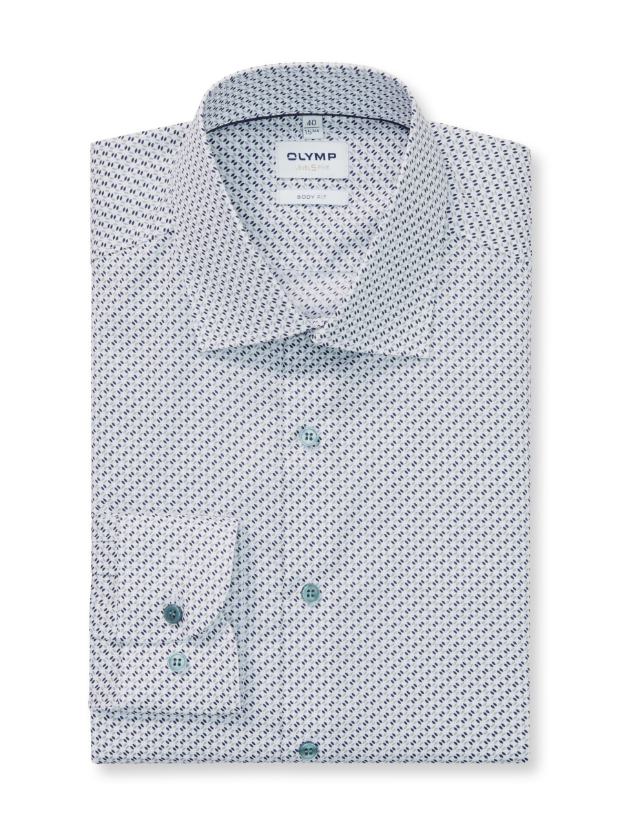 Olymp Hemd mit Minimal-Dessin - grau (75)