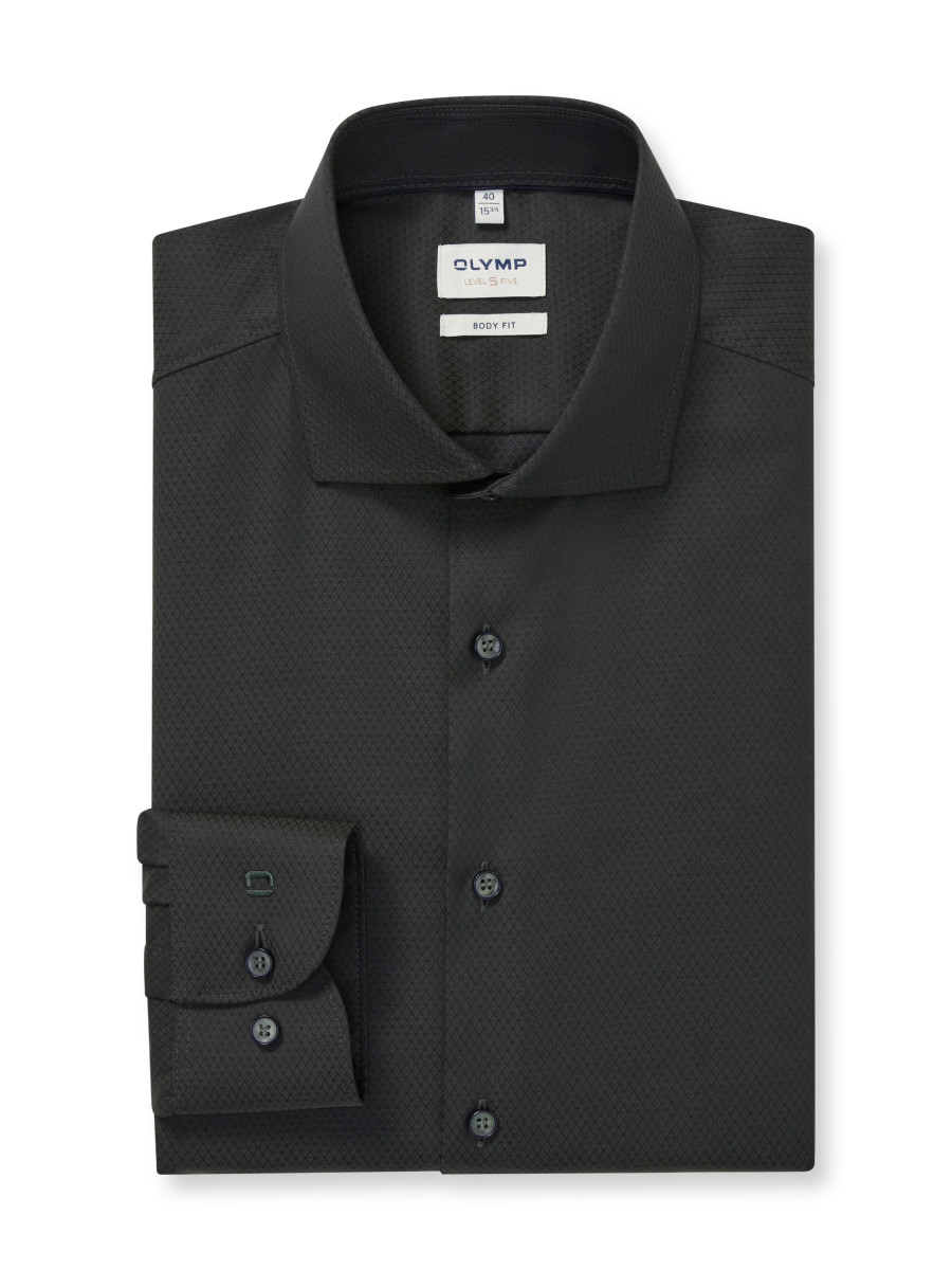 Olymp Body Fit: Businesshemd - grau/grün (48)