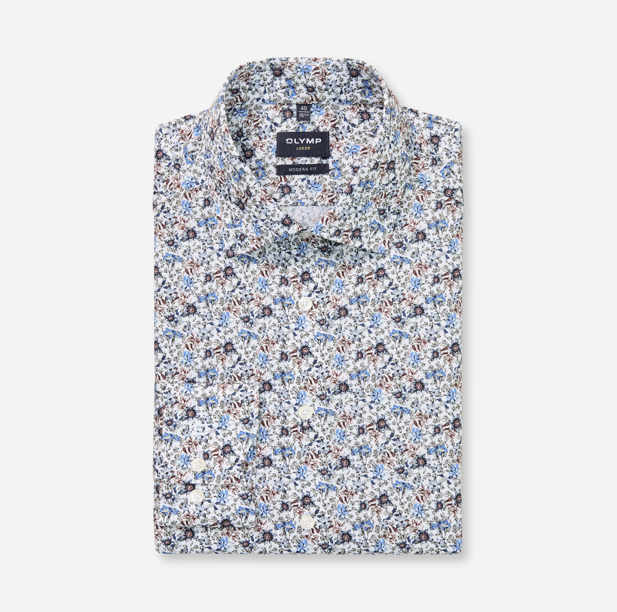 Olymp Modern Fit: Business Shirt - blue/green/white (00)