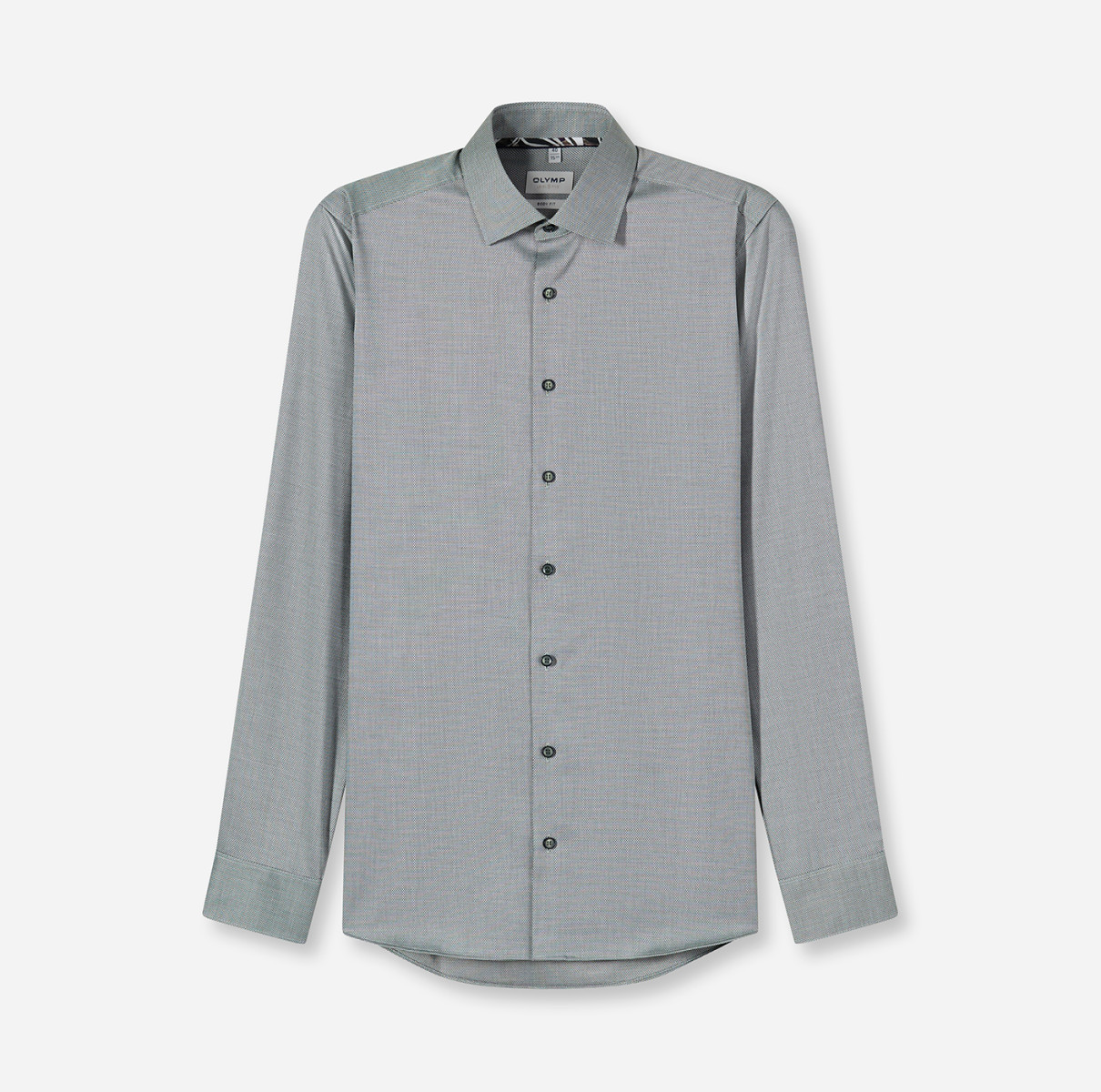 Olymp Body Fit: Businesshemd - grau/grün (48)