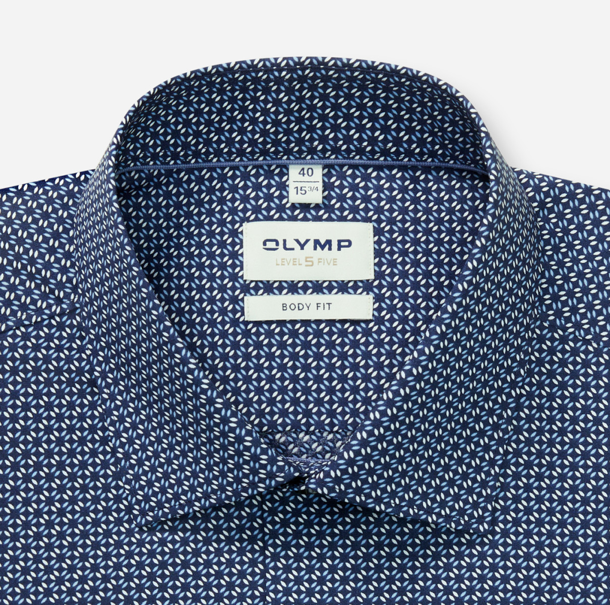 Olymp Hemd mit Minimal-Dessin - blau (18)