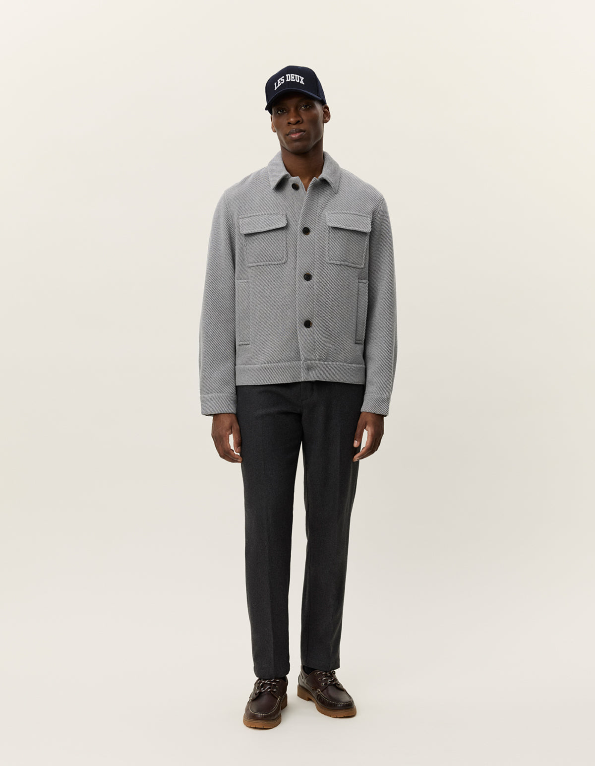 Les Deux Nash Twill-Wolljacke - grau (320)