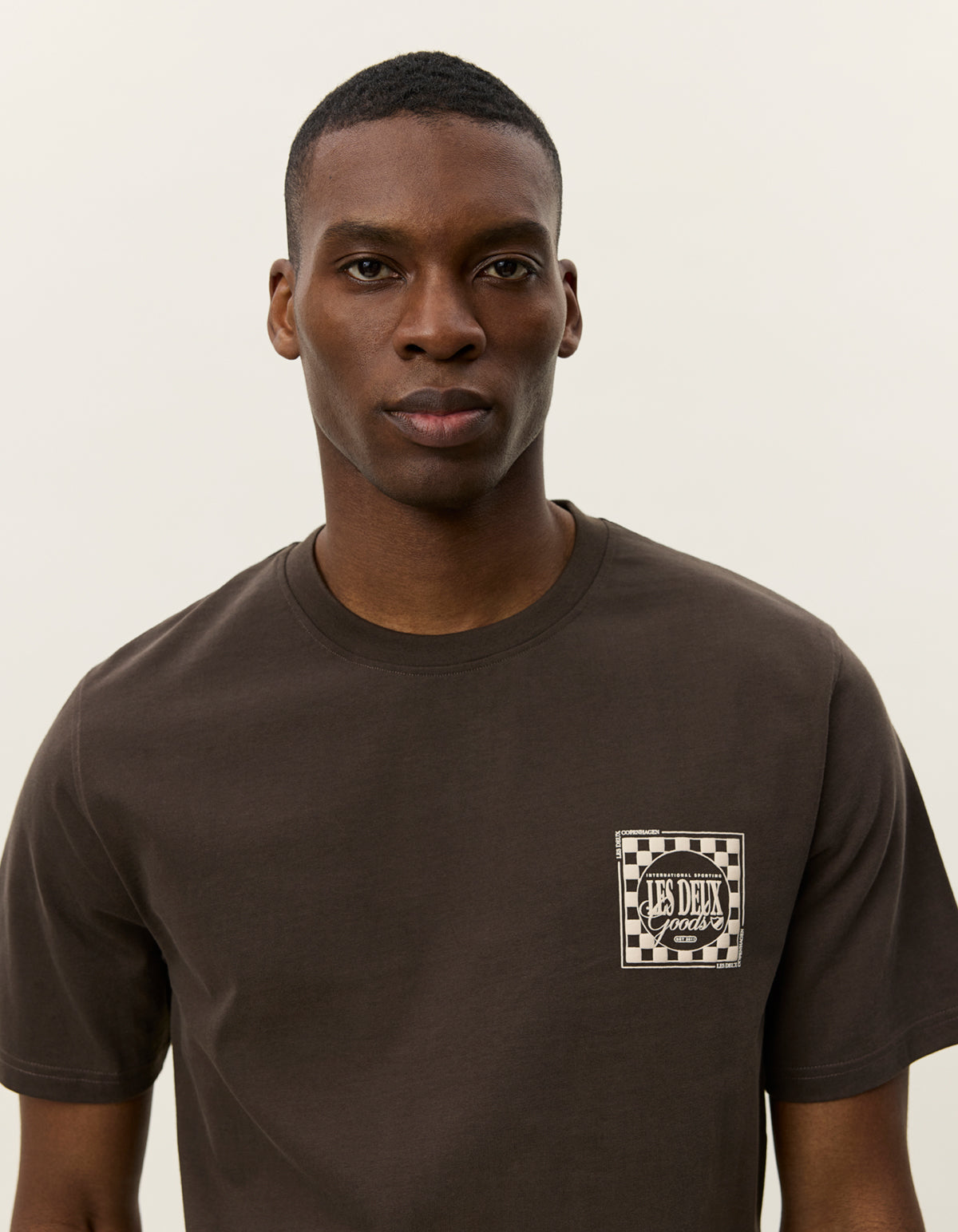 Les Deux T-Shirt mit Logoprint - braun (844)