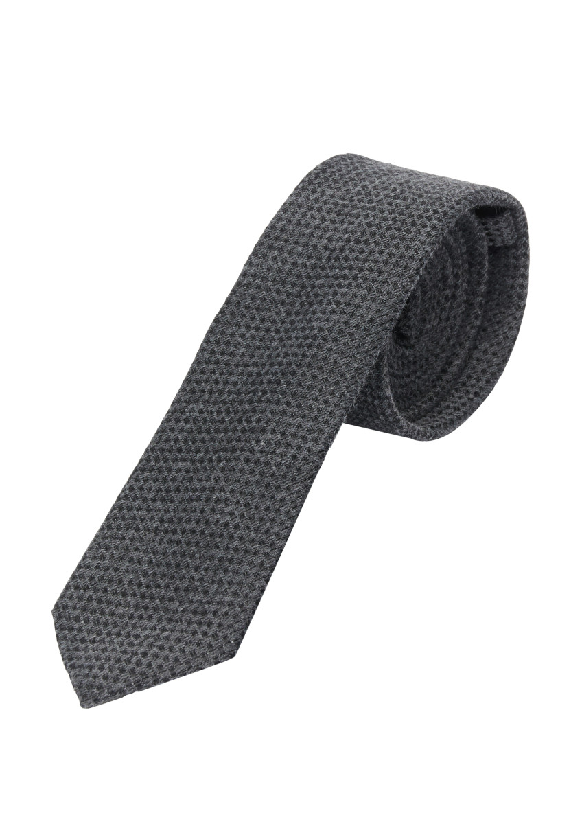 s.Oliver Black Label Cravate jacquard aspect laine - gris (95K3)