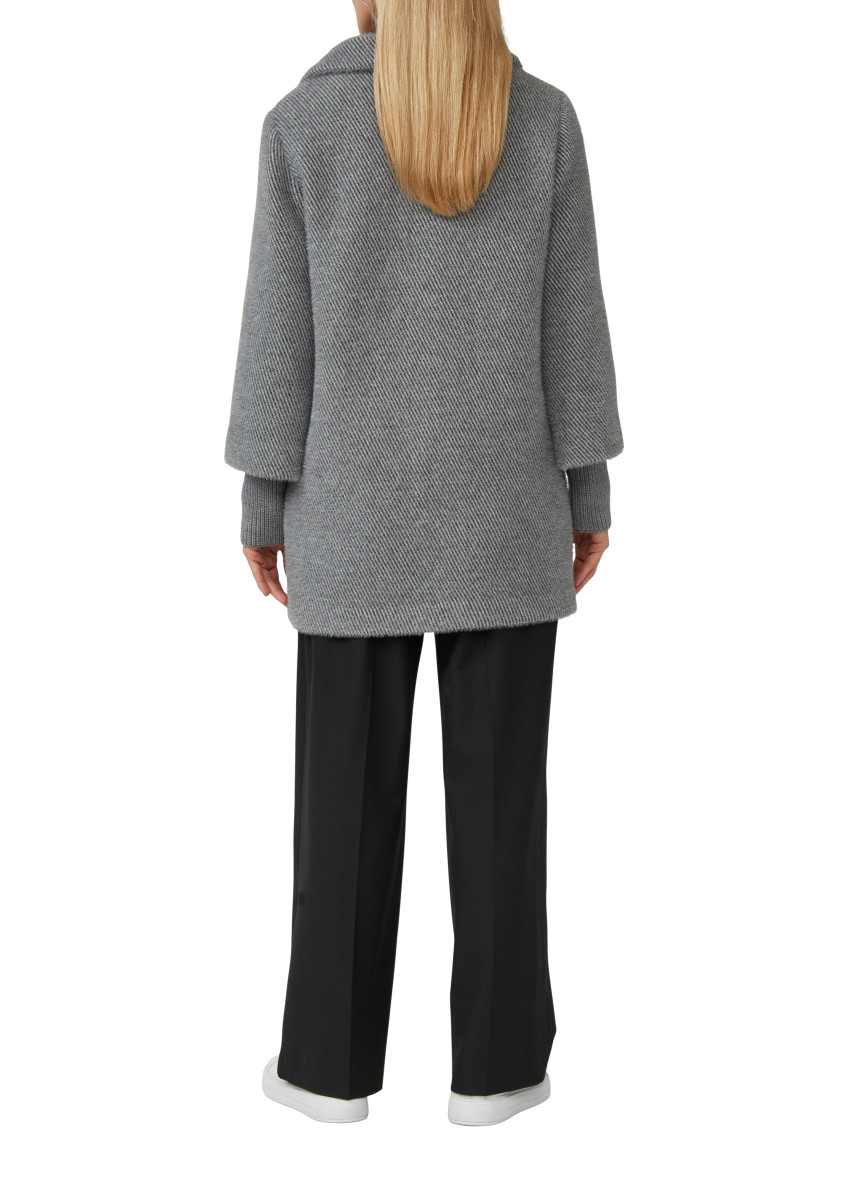 s.Oliver Black Label Flauschiger Mantel mit Stehkragen   - grau (98W4)