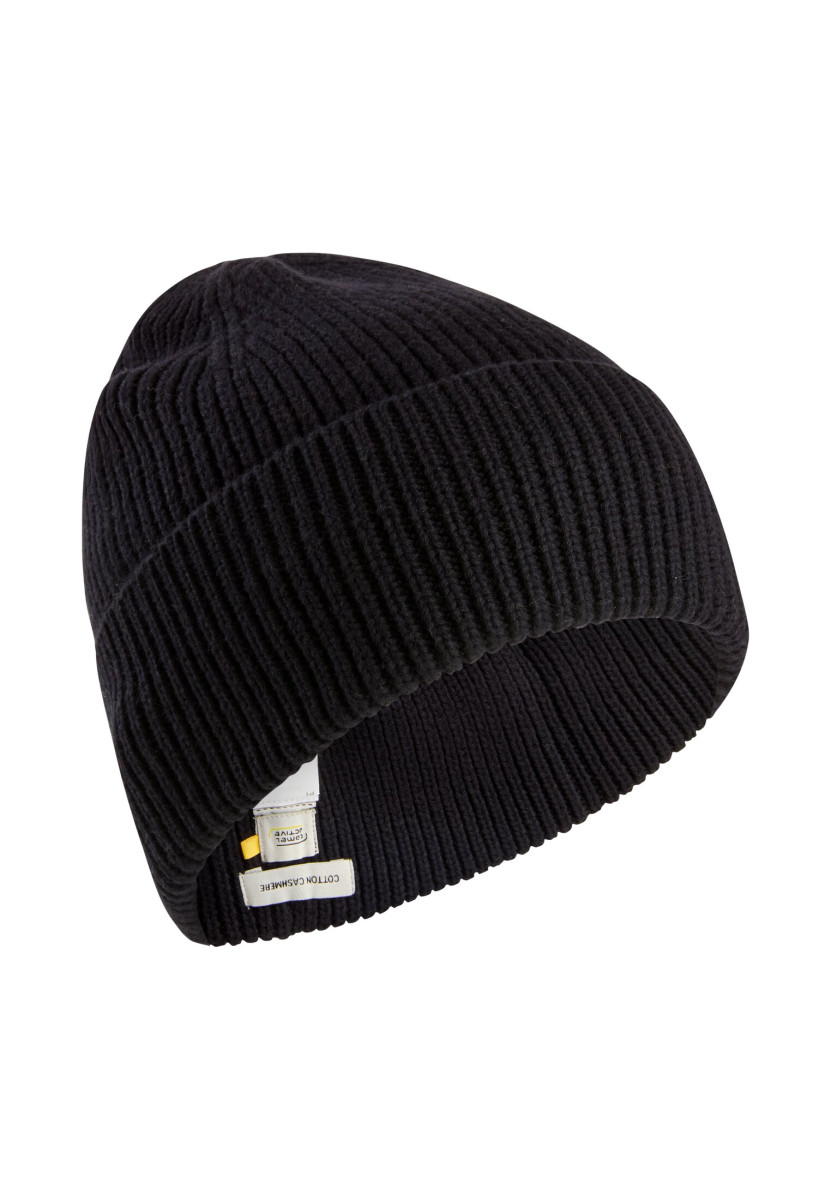 Camel active Beanie made from a cotton-cashmere mix - black (88)