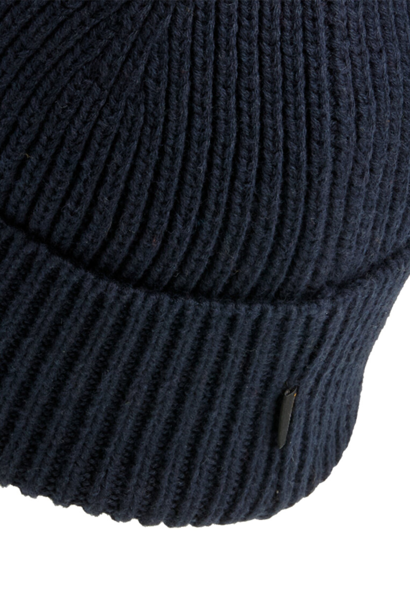 Camel active Beanie made from a cotton-cashmere mix - blue (48)