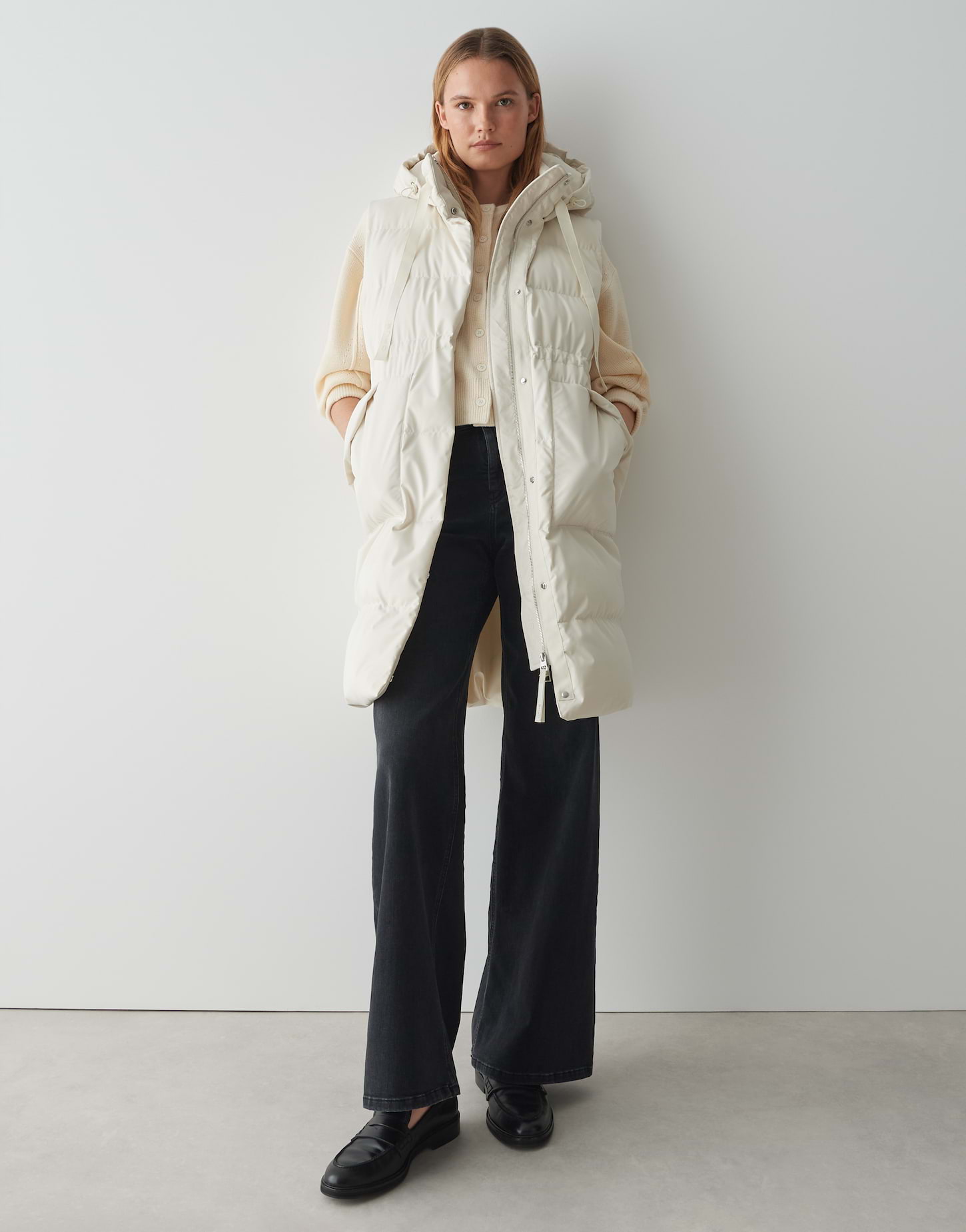 Opus Regular Steppweste mit Kapuze - Walma - beige (1006)