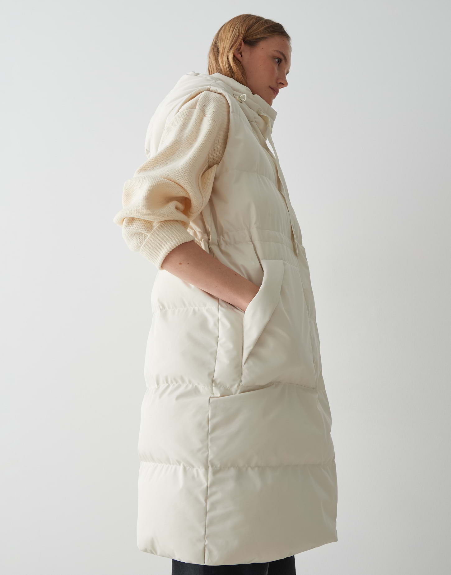 Opus Regular Steppweste mit Kapuze - Walma - beige (1006)