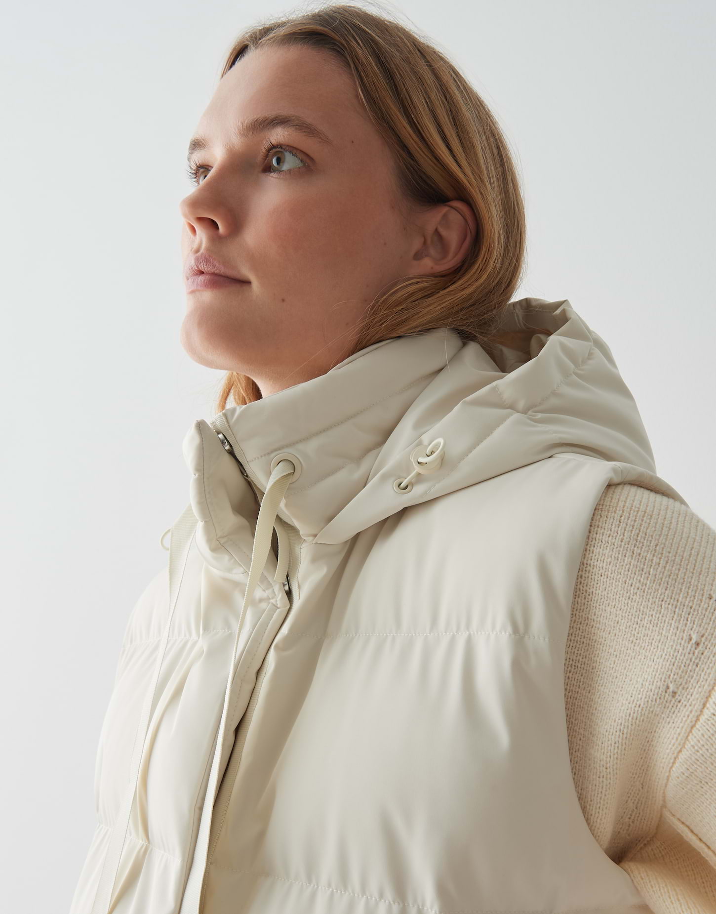 Opus Regular Steppweste mit Kapuze - Walma - beige (1006)