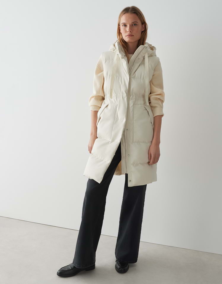 Opus Regular Steppweste mit Kapuze - Walma - beige (1006)