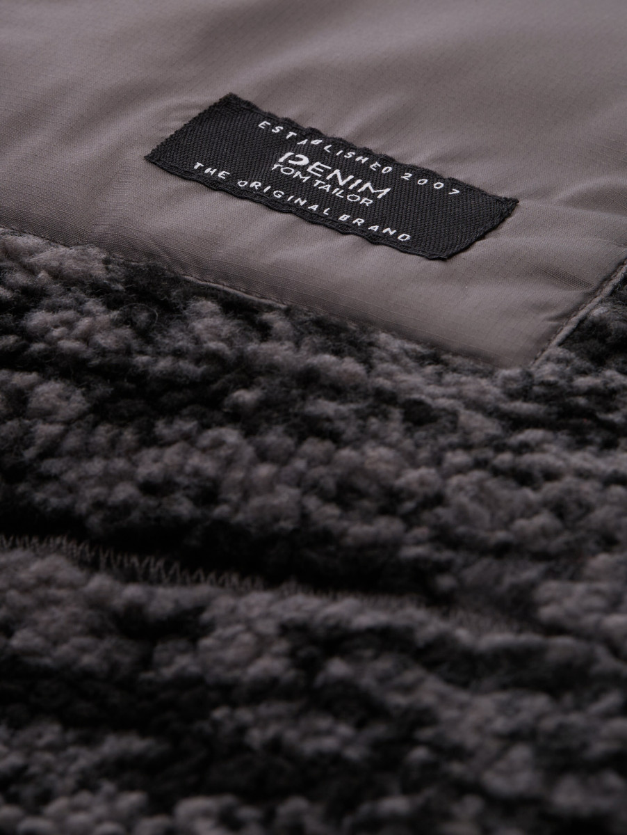 Tom Tailor Denim Teddyjacke mit Stehkragen - grau (39300)