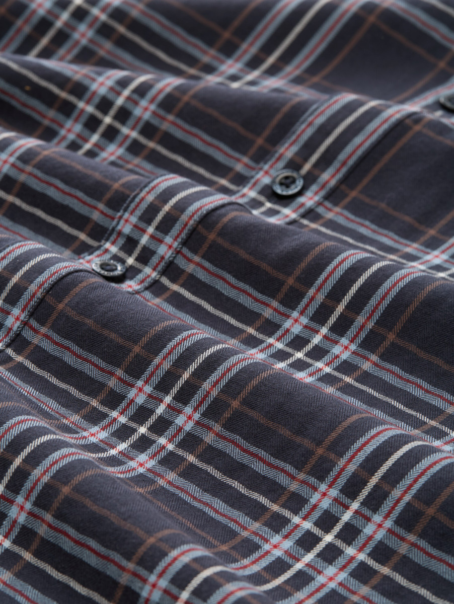 Tom Tailor Regular Fit: Flanell-Hemd mit Muster - blau (38921)