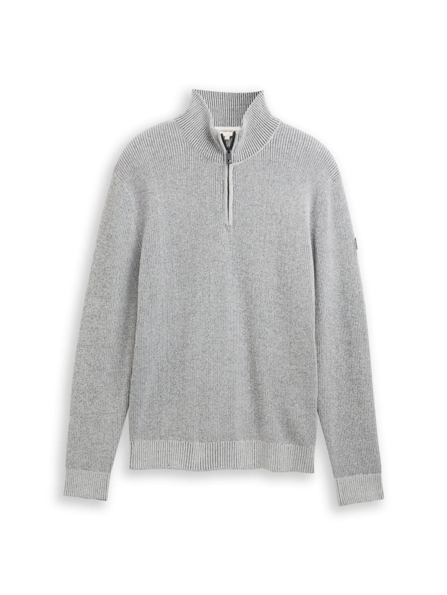 Tom Tailor Troyer Strickpullover - grau (39208)