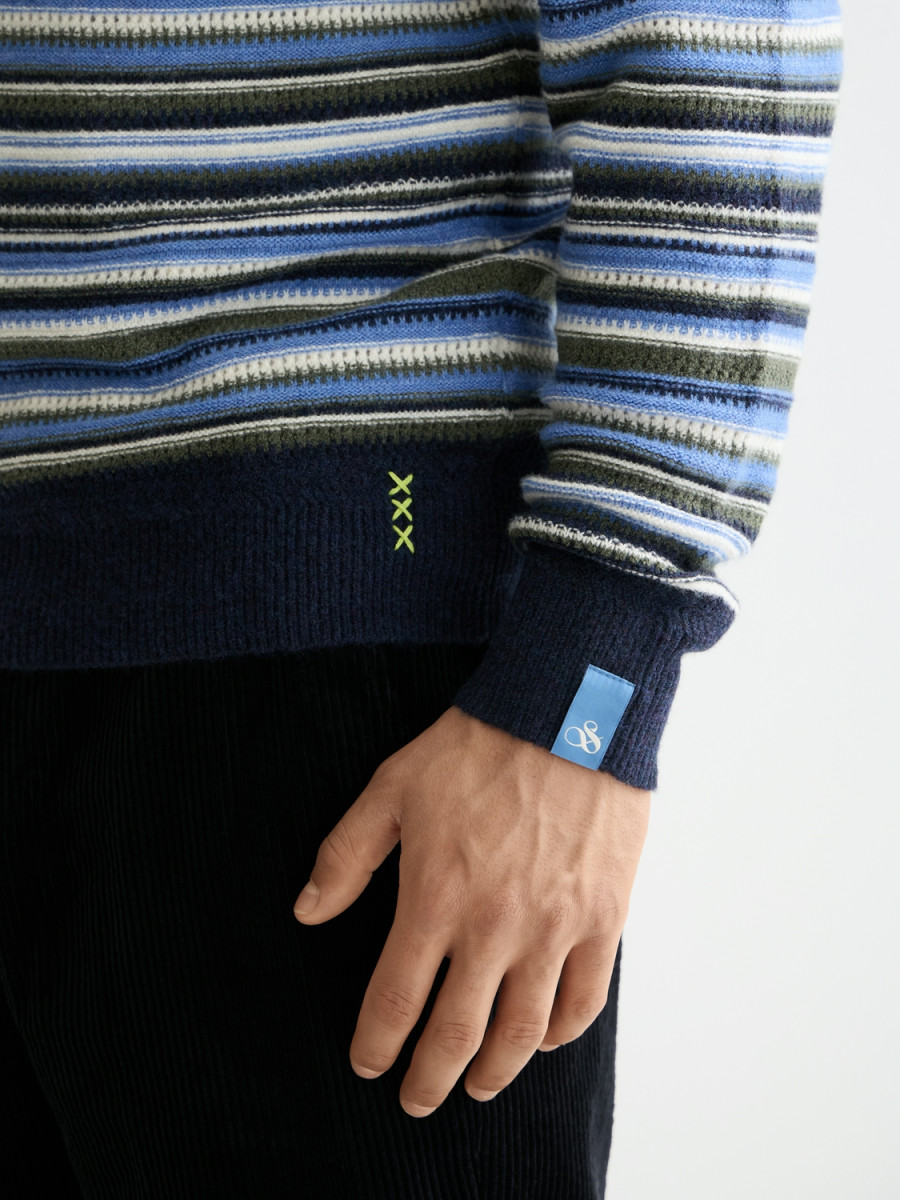 Scotch & Soda Weicher Strickpullover mit Streifen und normaler Passform - blau (410(Peacoat Multi Stripe))