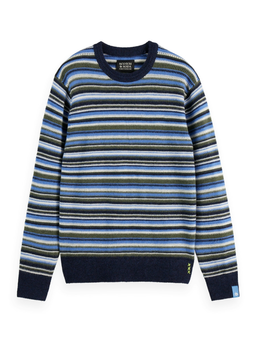 Scotch & Soda Weicher Strickpullover mit Streifen und normaler Passform - blau (410(Peacoat Multi Stripe))