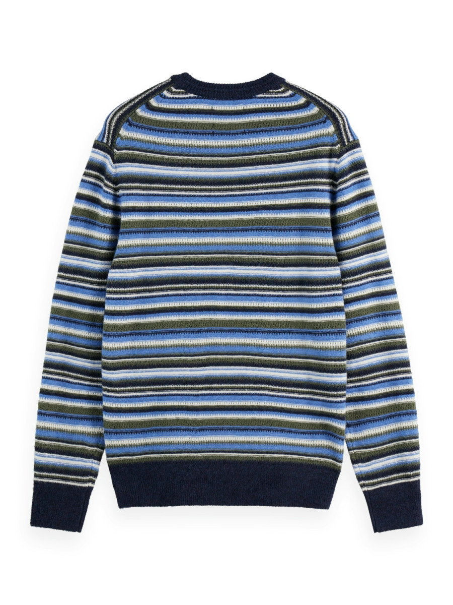 Scotch & Soda Weicher Strickpullover mit Streifen und normaler Passform - blau (410(Peacoat Multi Stripe))