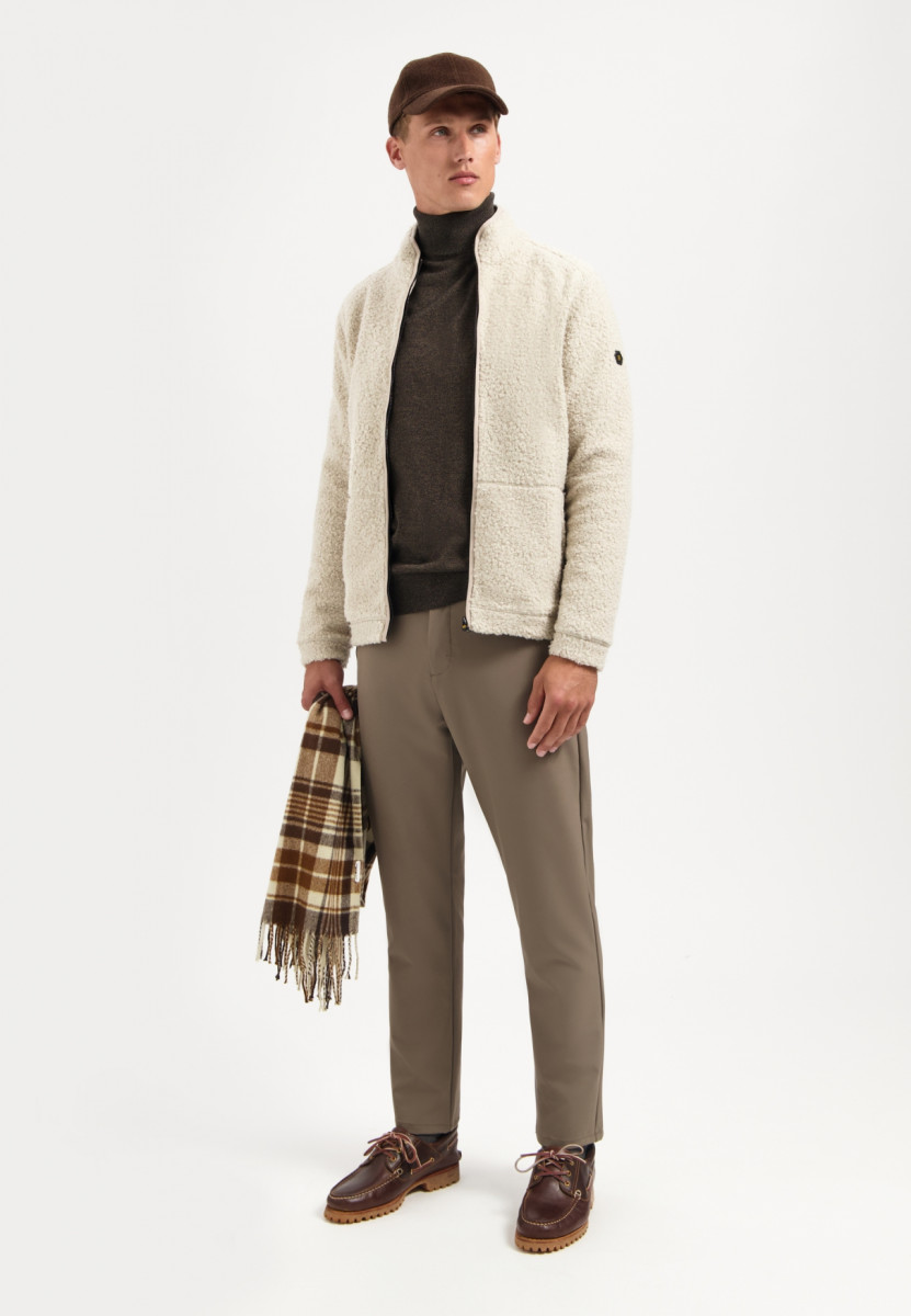 No Excess Sweater with Full Zip - beige (015)