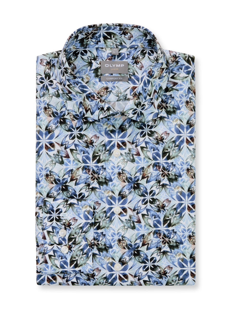 Olymp Comfort Fit: Business shirt - blue/white (00)