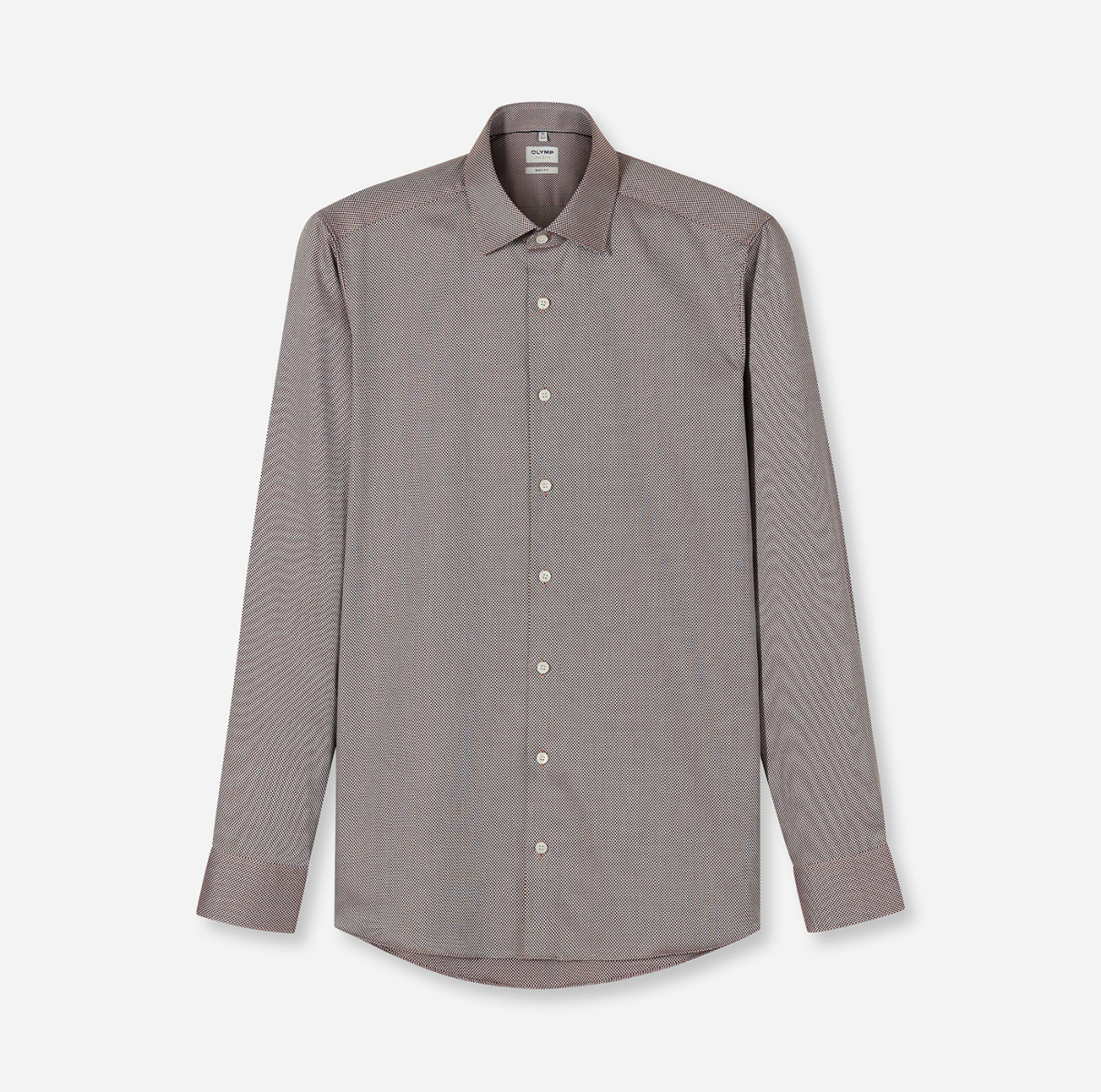 Olymp Body fit: Shirt - brown (27)