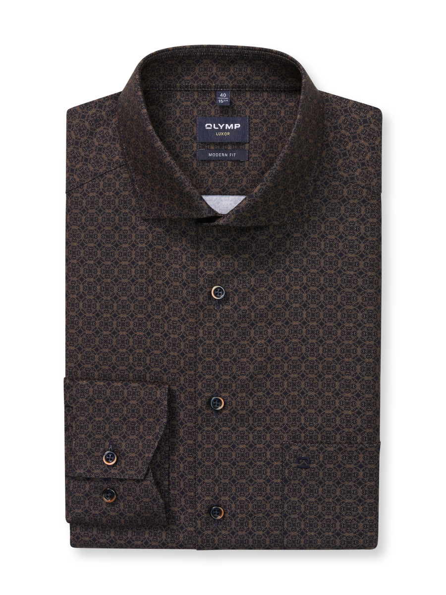 Olymp Modern Fit: Business Shirt - brown (24)